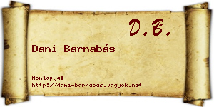 Dani Barnabás névjegykártya