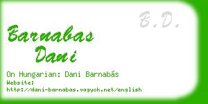 barnabas dani business card